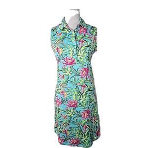 Stella Parker Island Collection Tropical Sleeveless Stretch Knit Dress Small S
